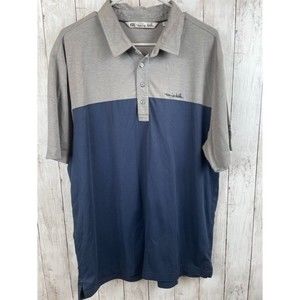Travis Mathew Polo Shirt Mens Extra Large Blue Gray Pima Cotton Casual Golf